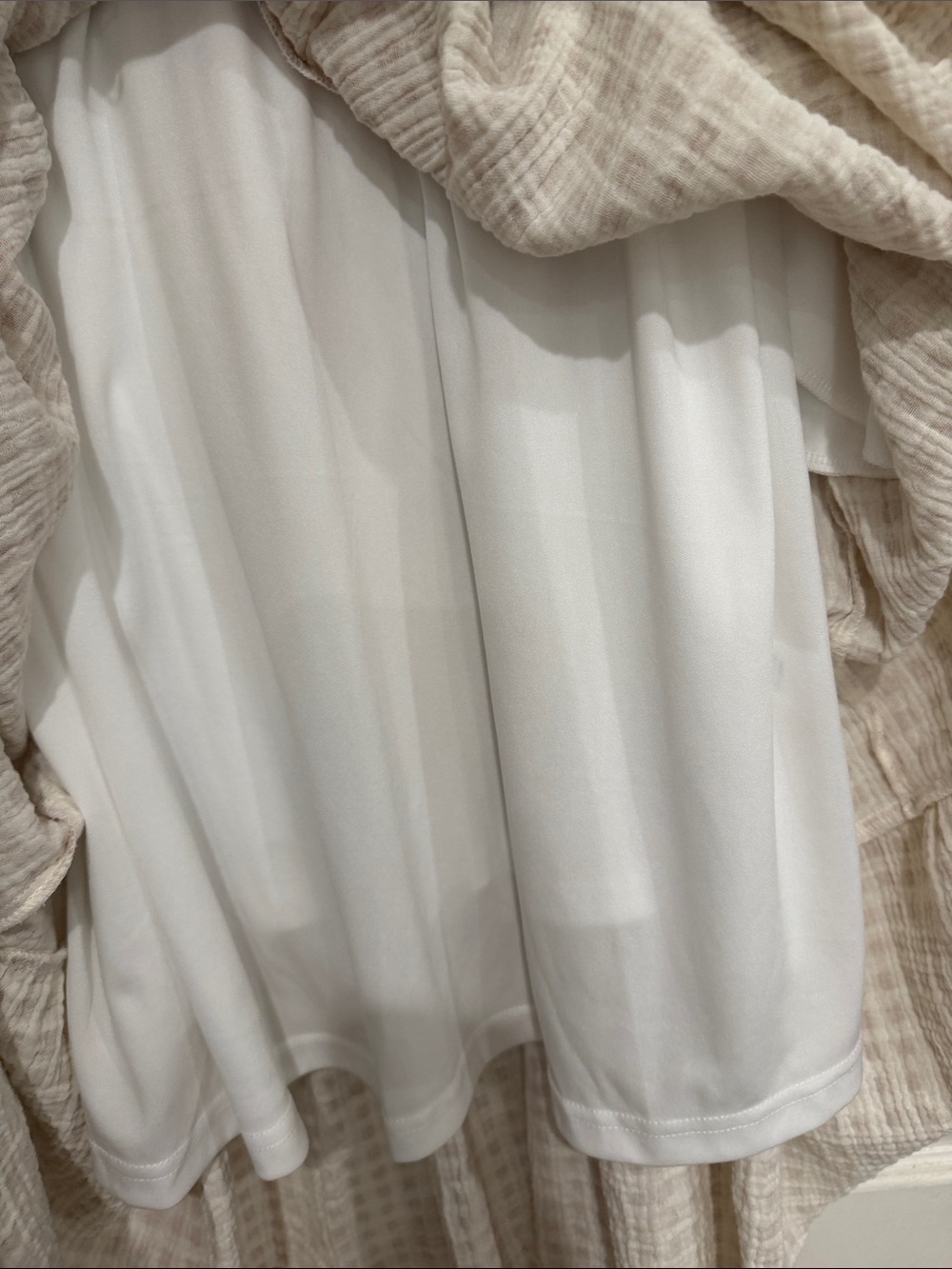 Gingham Tie-Shoulder Maxi Dress in Beige & White - Picture 3 of 3